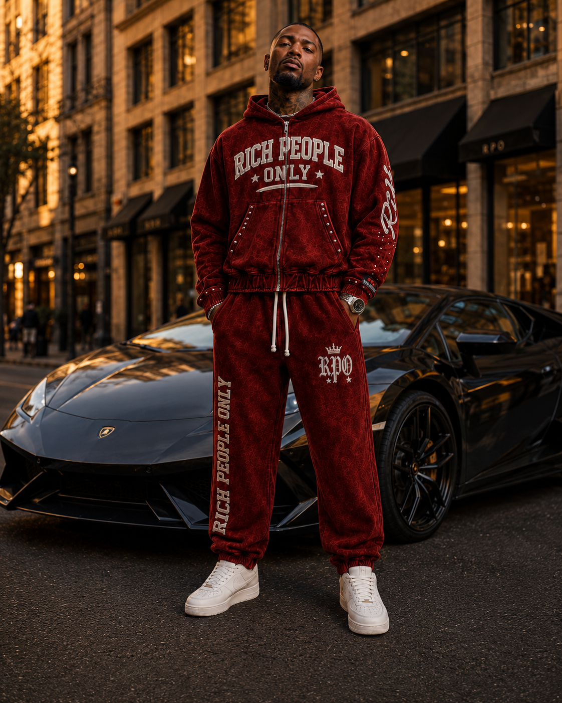Rich People Only Premium Velour Tracksuit Set