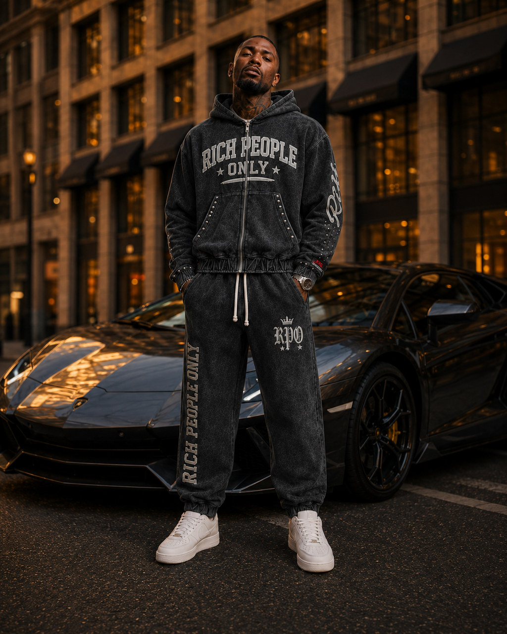 Rich People Only Premium Velour Tracksuit Set