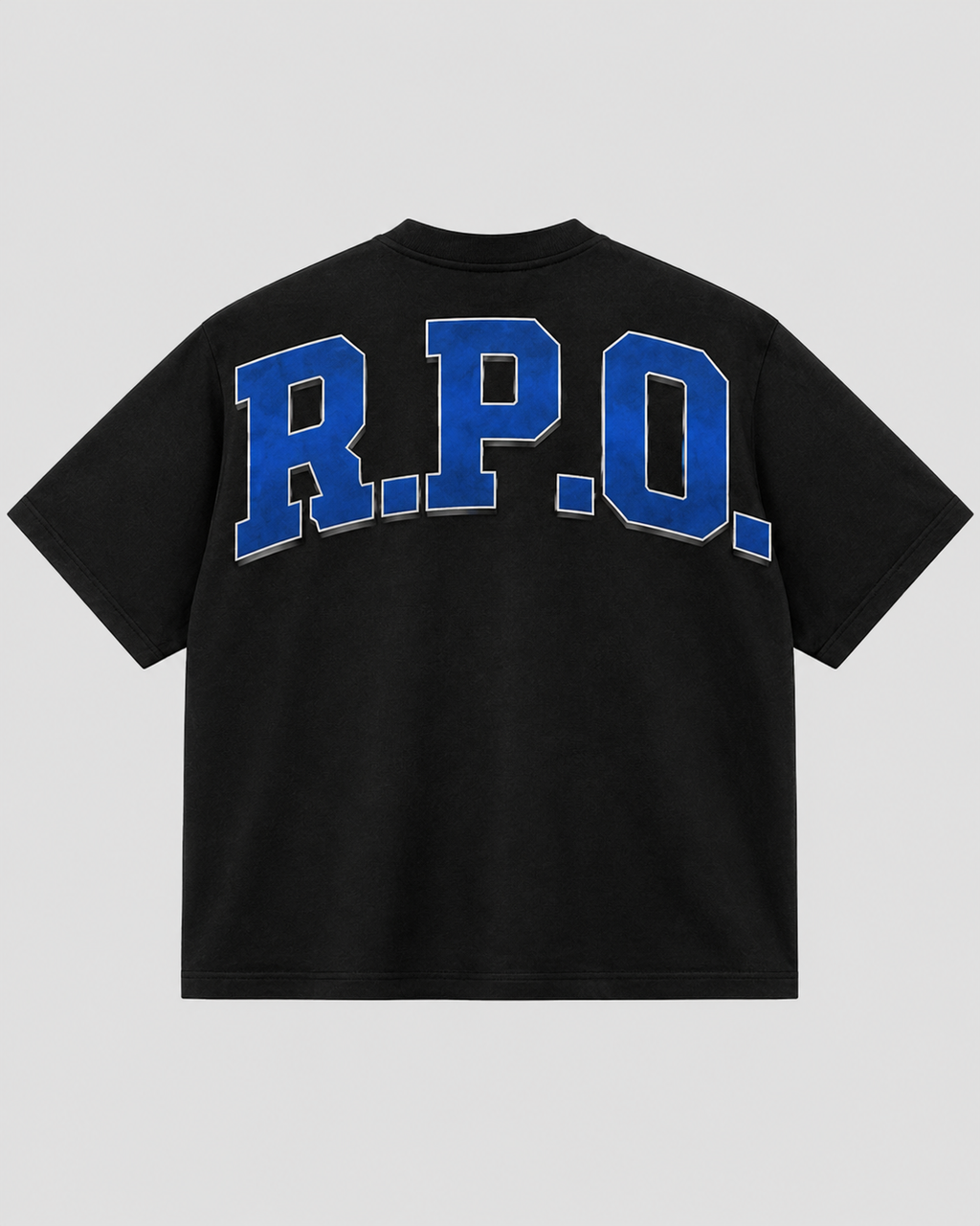 Rich People Only Oversized Graphic Tee . BLUE