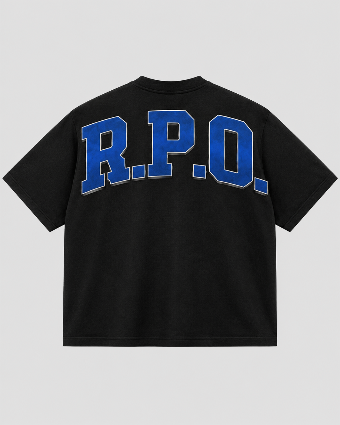 Rich People Only Oversized Graphic Tee . BLUE