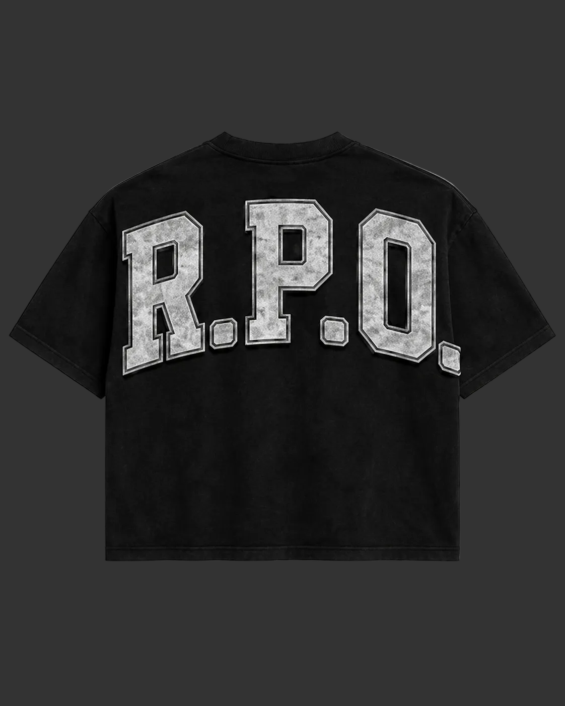 Rich People Only Oversized Graphic Tee . GREY