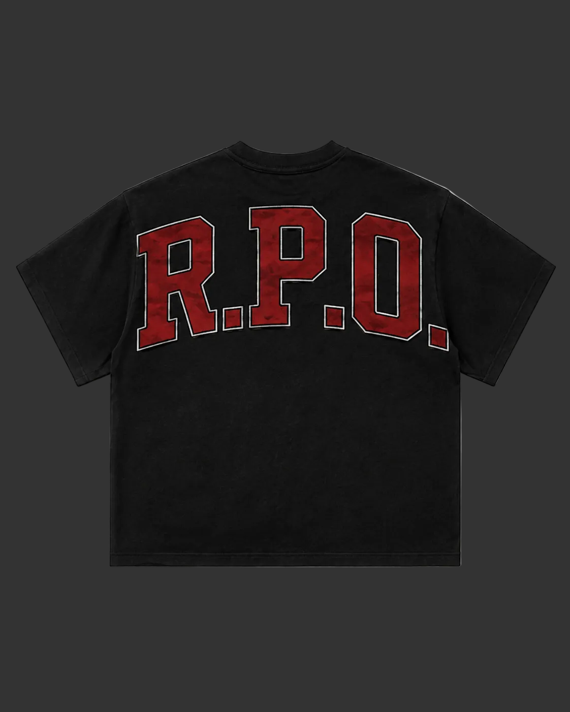 Rich People Only Oversized Graphic Tee. RED