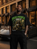 Rich People Only Oversized Graphic Tee . GREEN