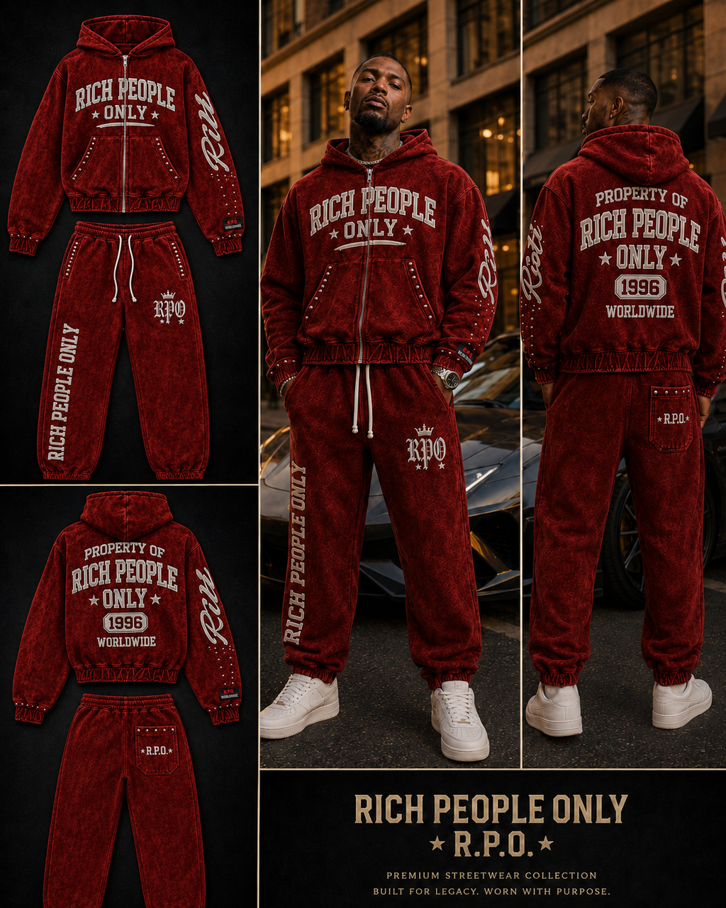 Rich People Only Premium Velour Tracksuit Set