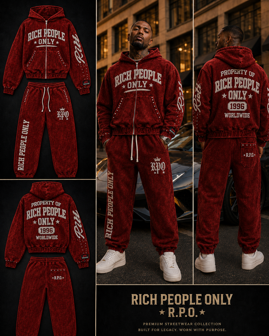 Rich People Only Premium Velour Tracksuit Set
