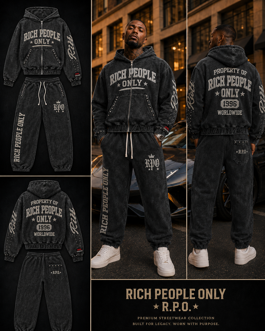 Rich People Only Premium Velour Tracksuit Set