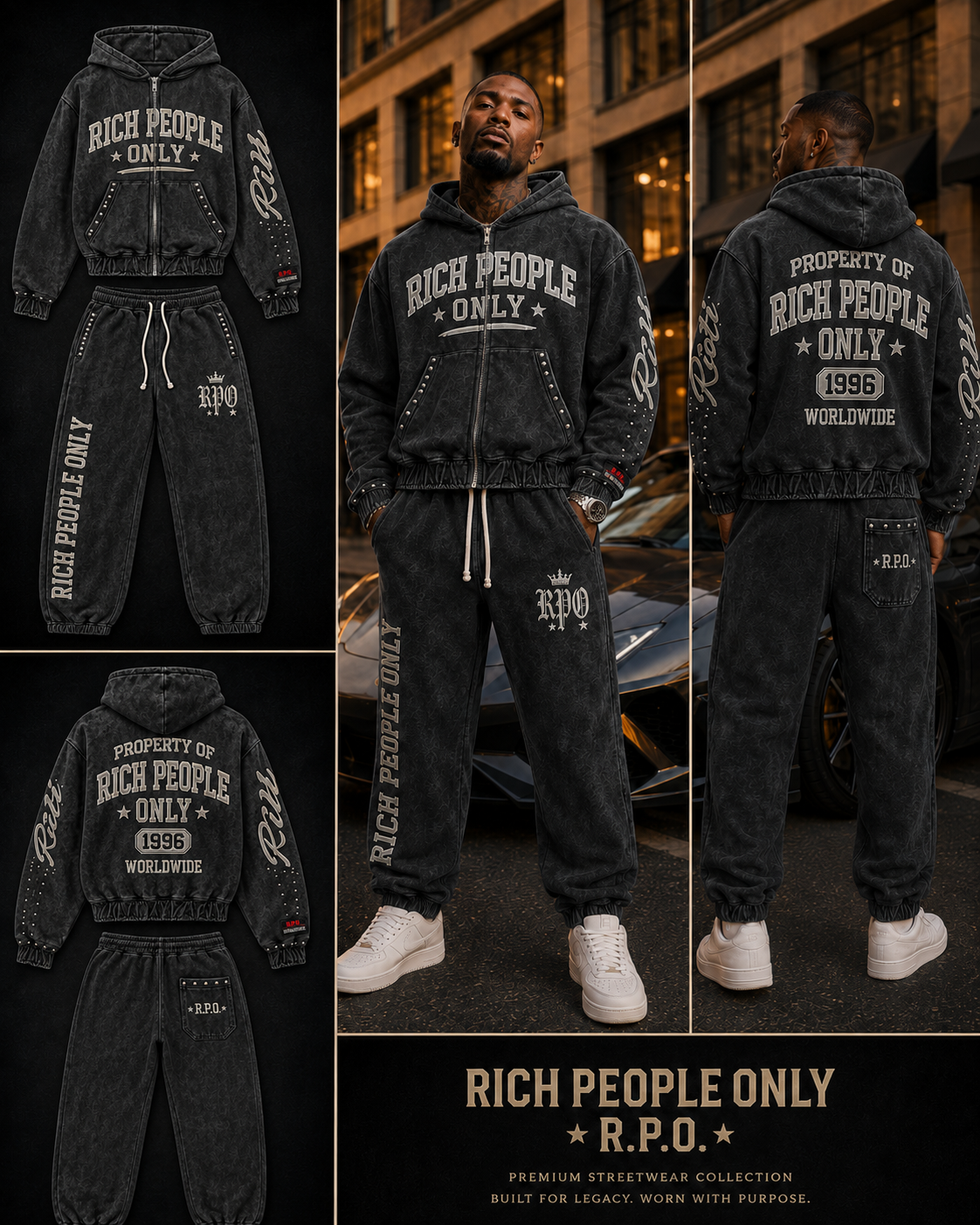Rich People Only Premium Velour Tracksuit Set