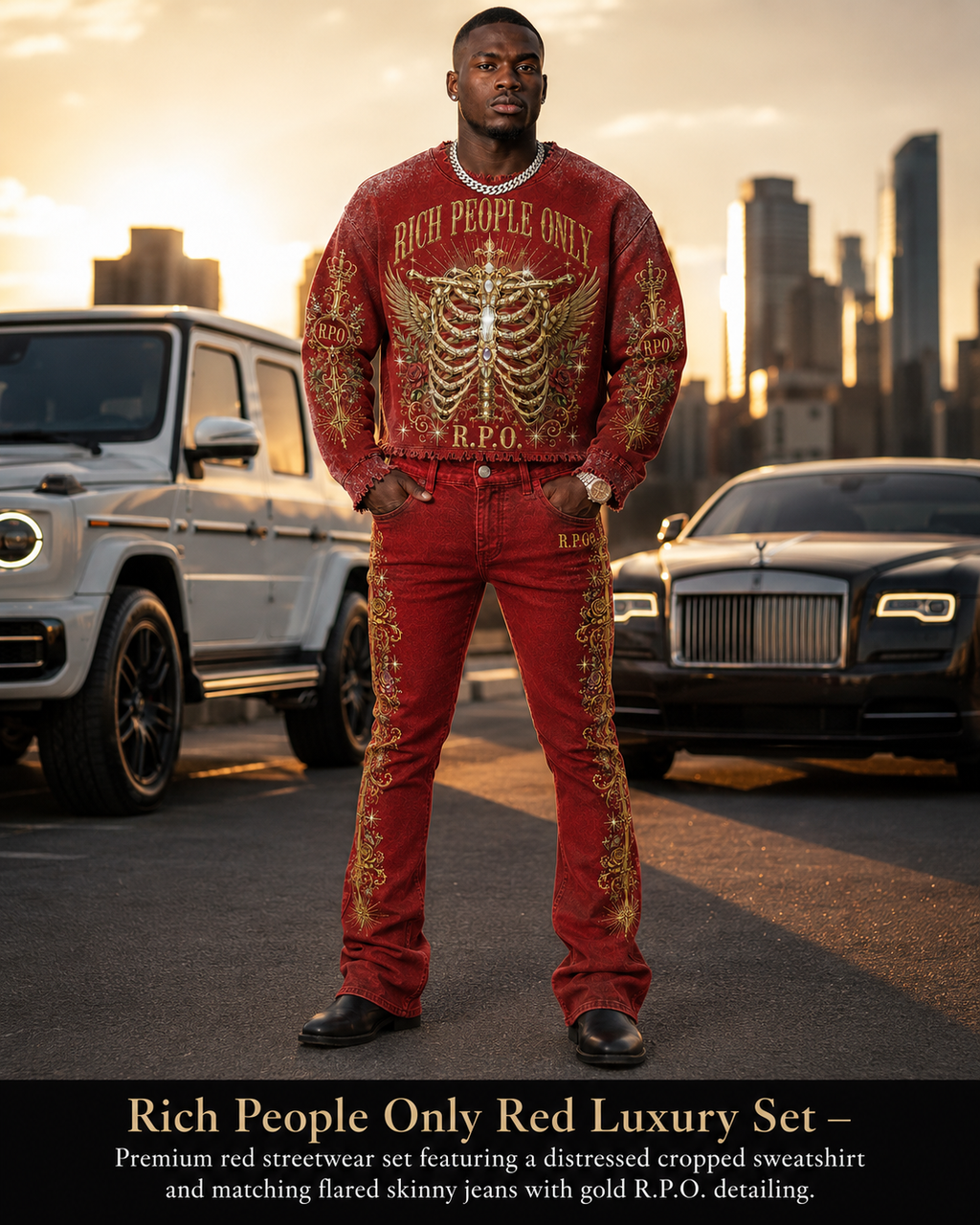 Rich People Only red Luxury Set
