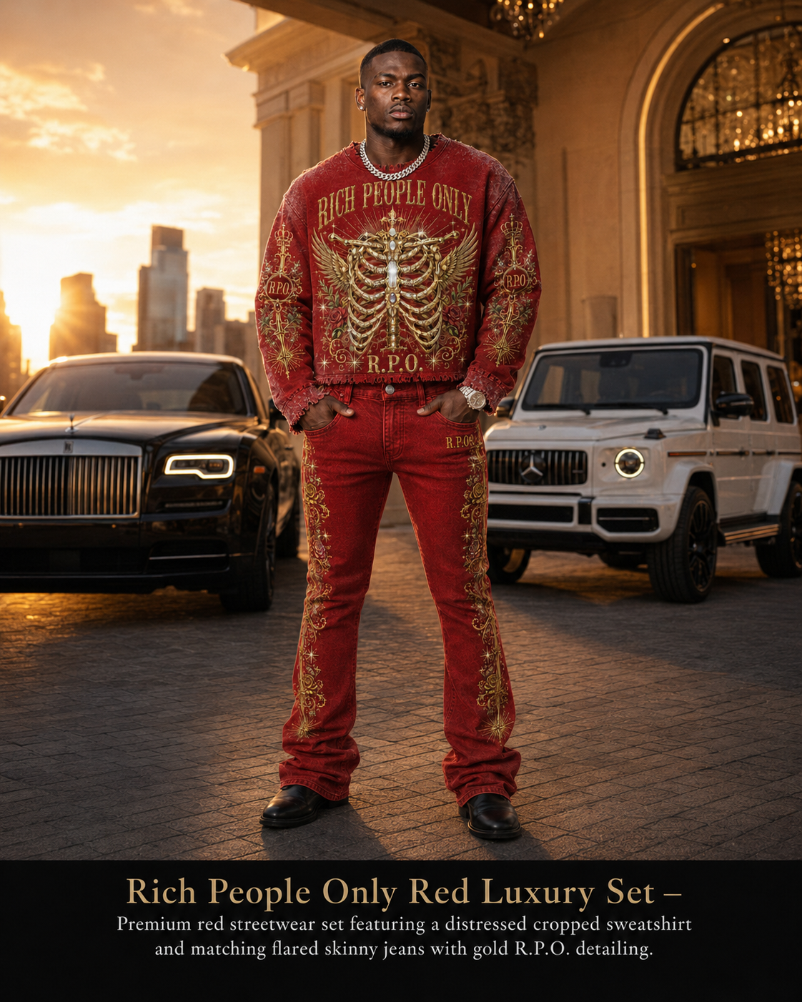 Rich People Only red Luxury Set