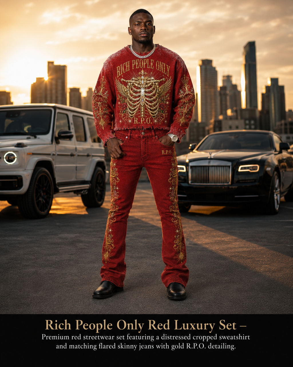 Rich People Only red Luxury Set
