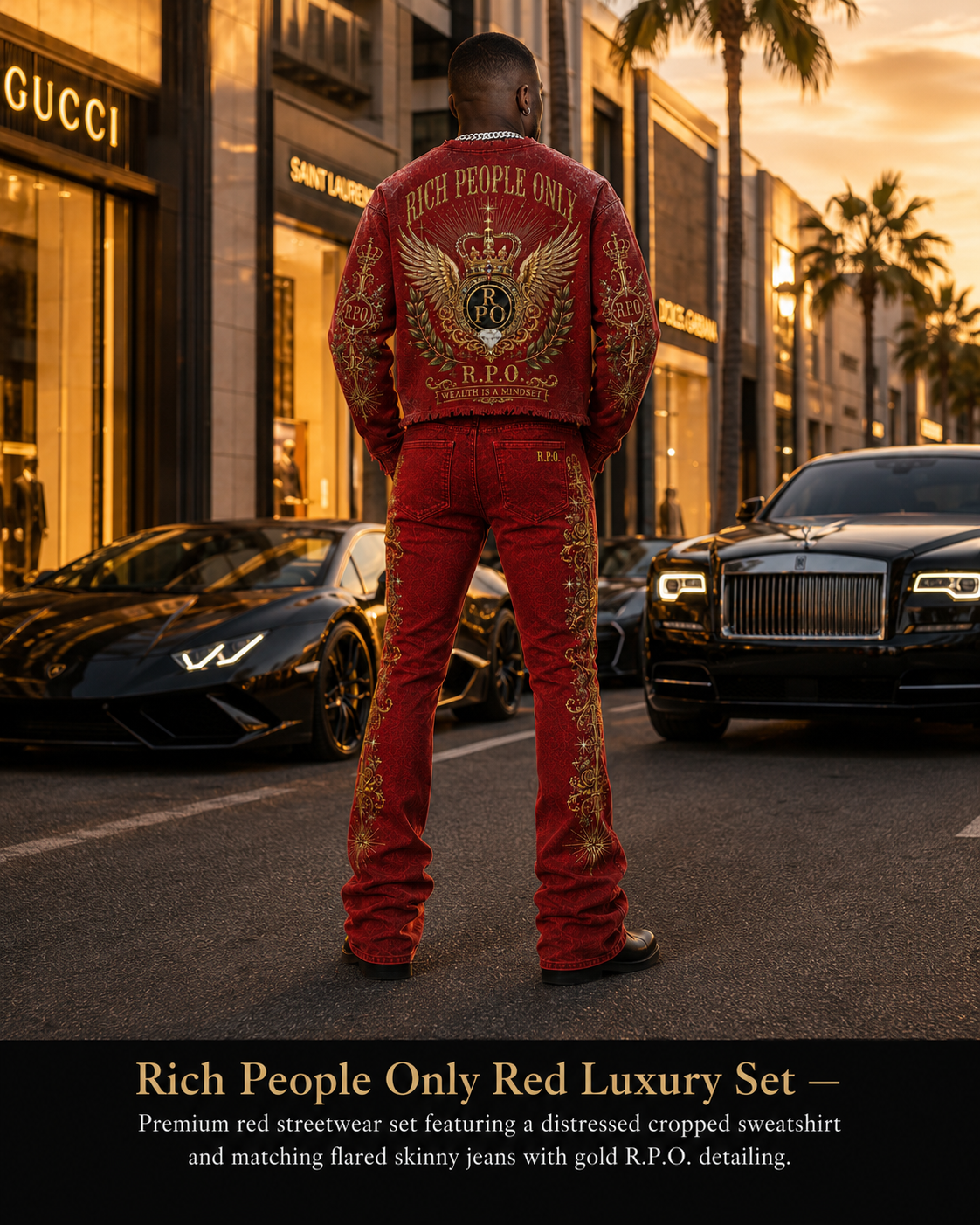 Rich People Only red Luxury Set