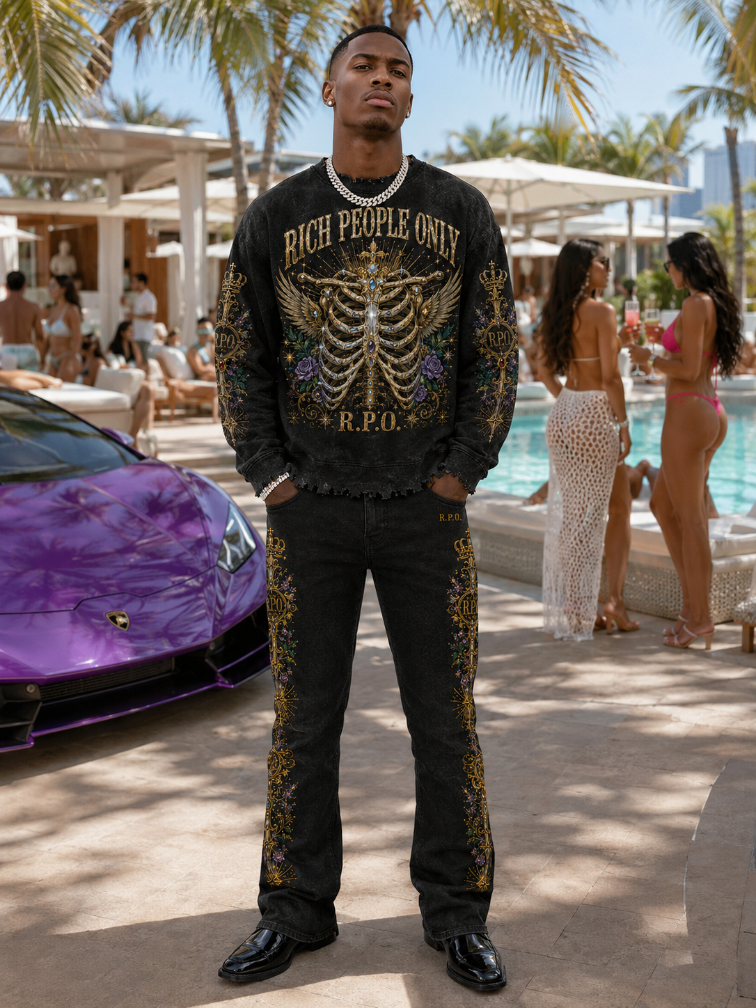 Rich People Only BLAK AND GOLD  Luxury