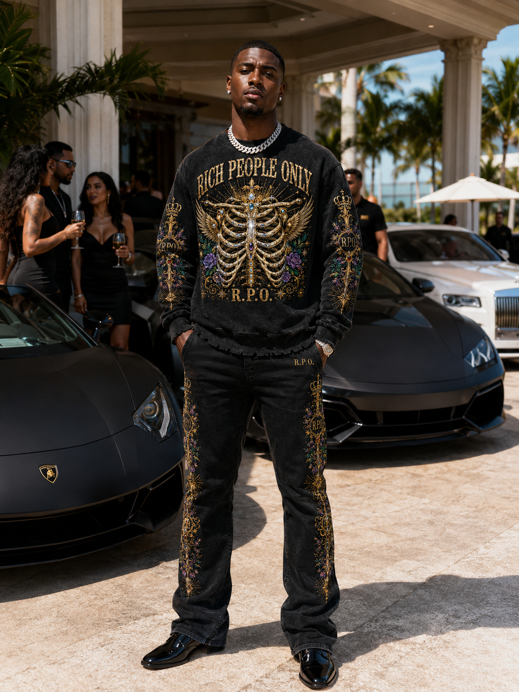 Rich People Only BLAK AND GOLD  Luxury