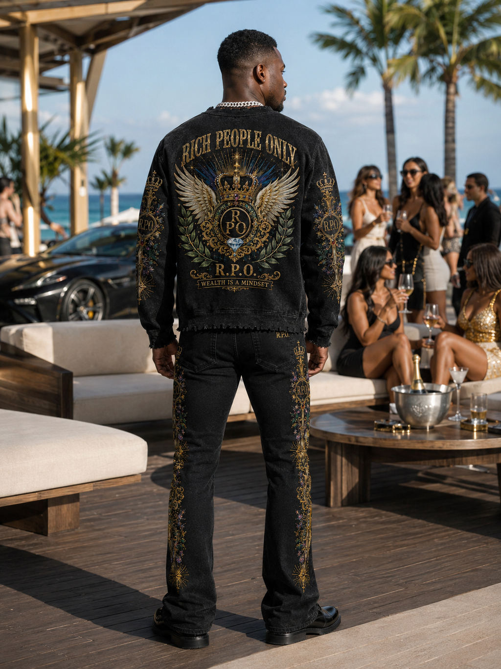 Rich People Only BLAK AND GOLD  Luxury