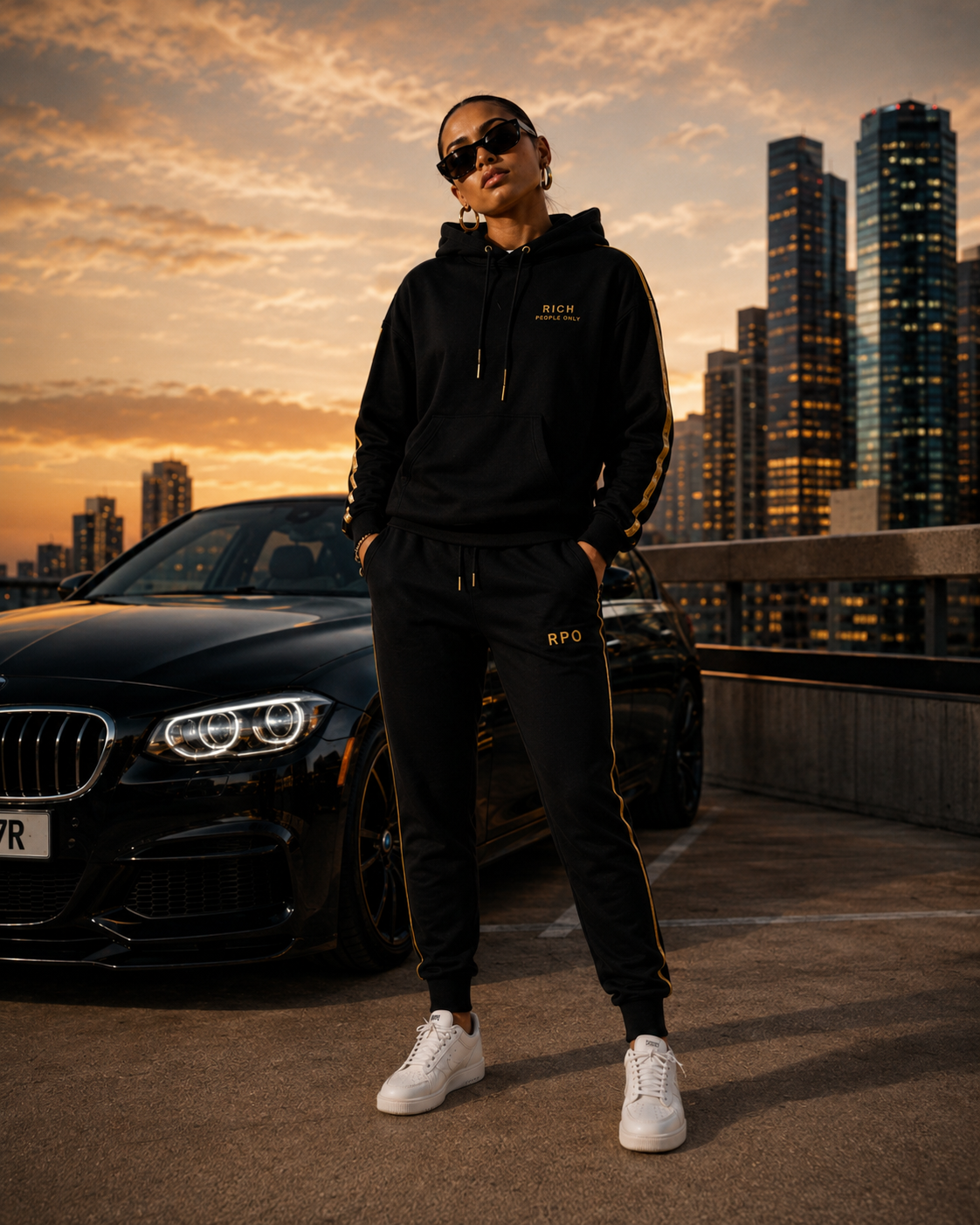 Rich People Only Signature Black AND BEIGE Tracksuit