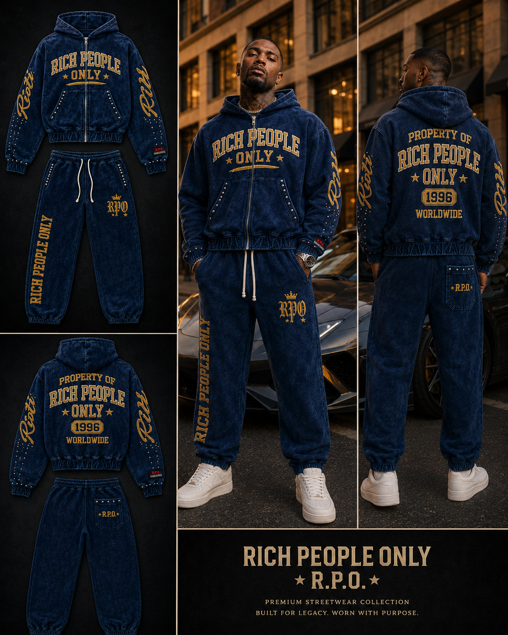 Rich People Only Premium Velour Tracksuit Set
