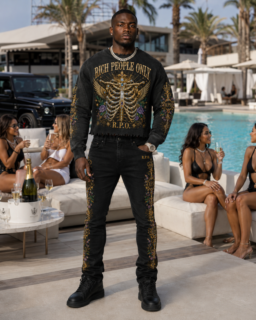 Rich People Only BLAK AND GOLD  Luxury