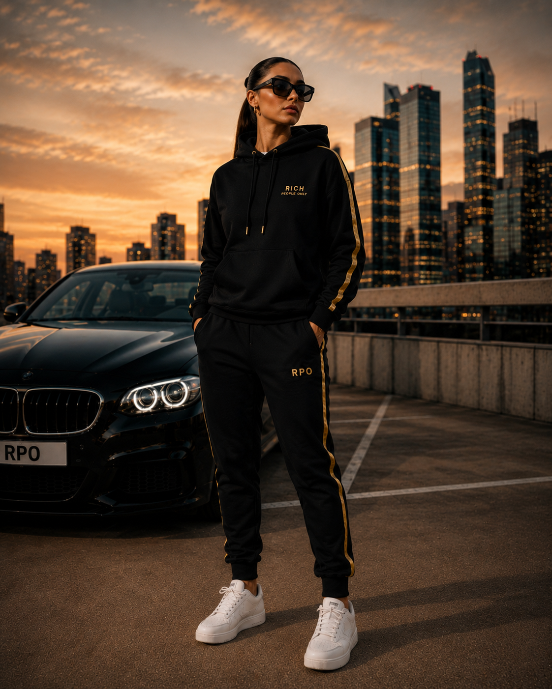 Rich People Only Signature Black AND BEIGE Tracksuit