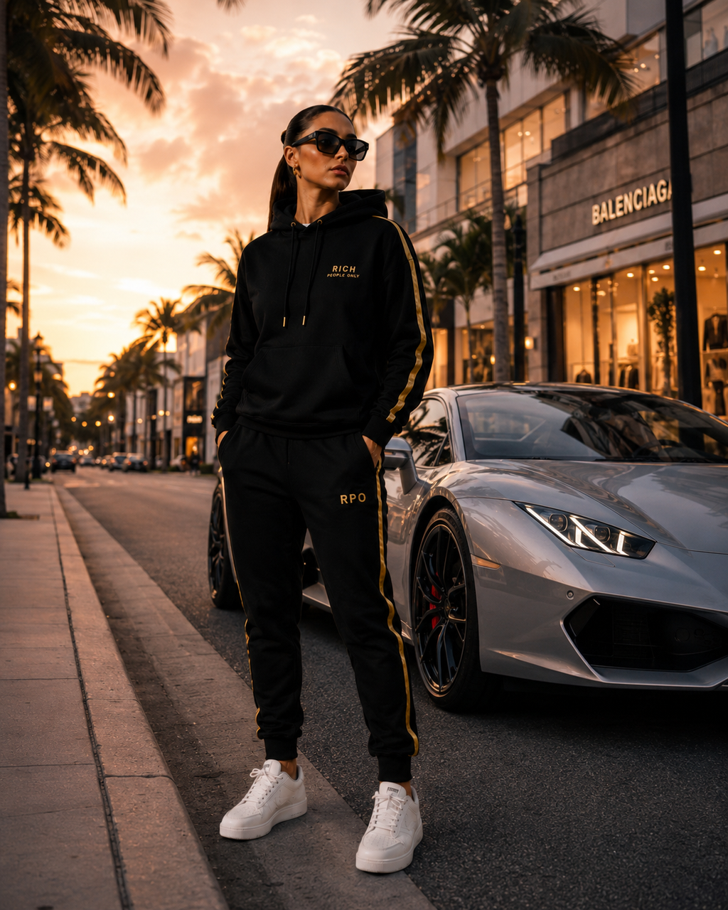 Rich People Only Signature Black AND BEIGE Tracksuit