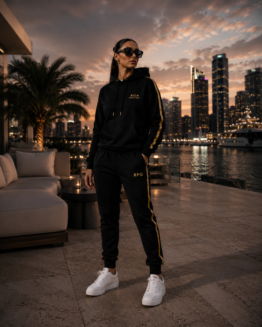Rich People Only Signature Black AND BEIGE Tracksuit
