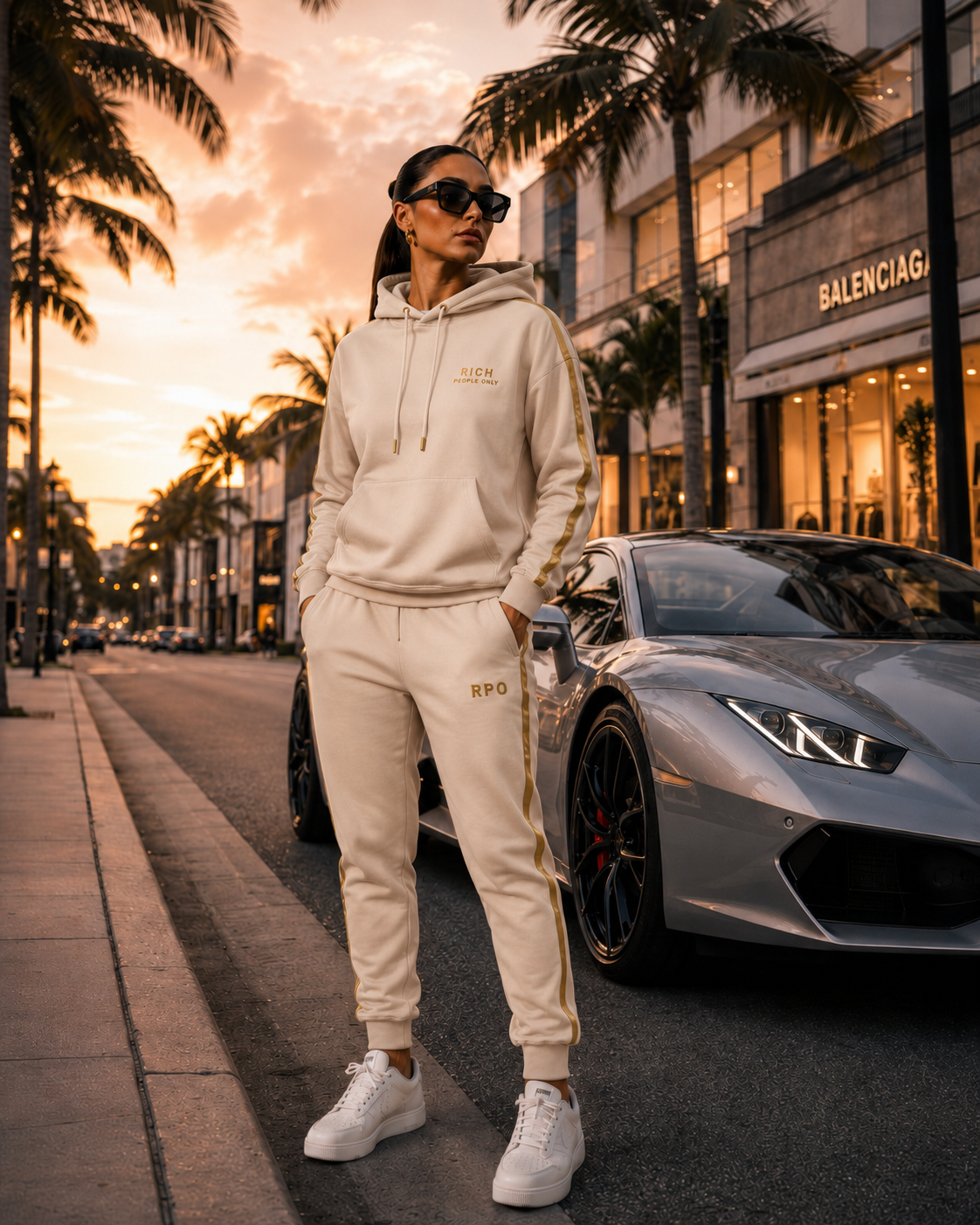 Rich People Only Signature Black AND BEIGE Tracksuit