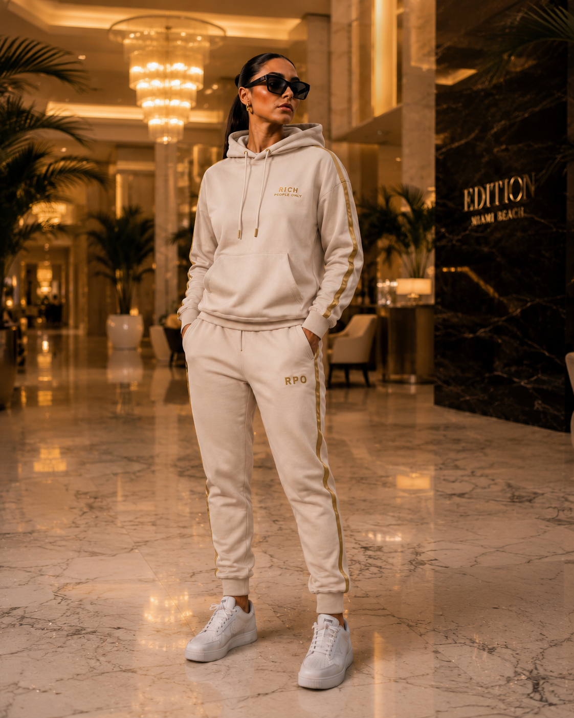 Rich People Only Signature Black AND BEIGE Tracksuit