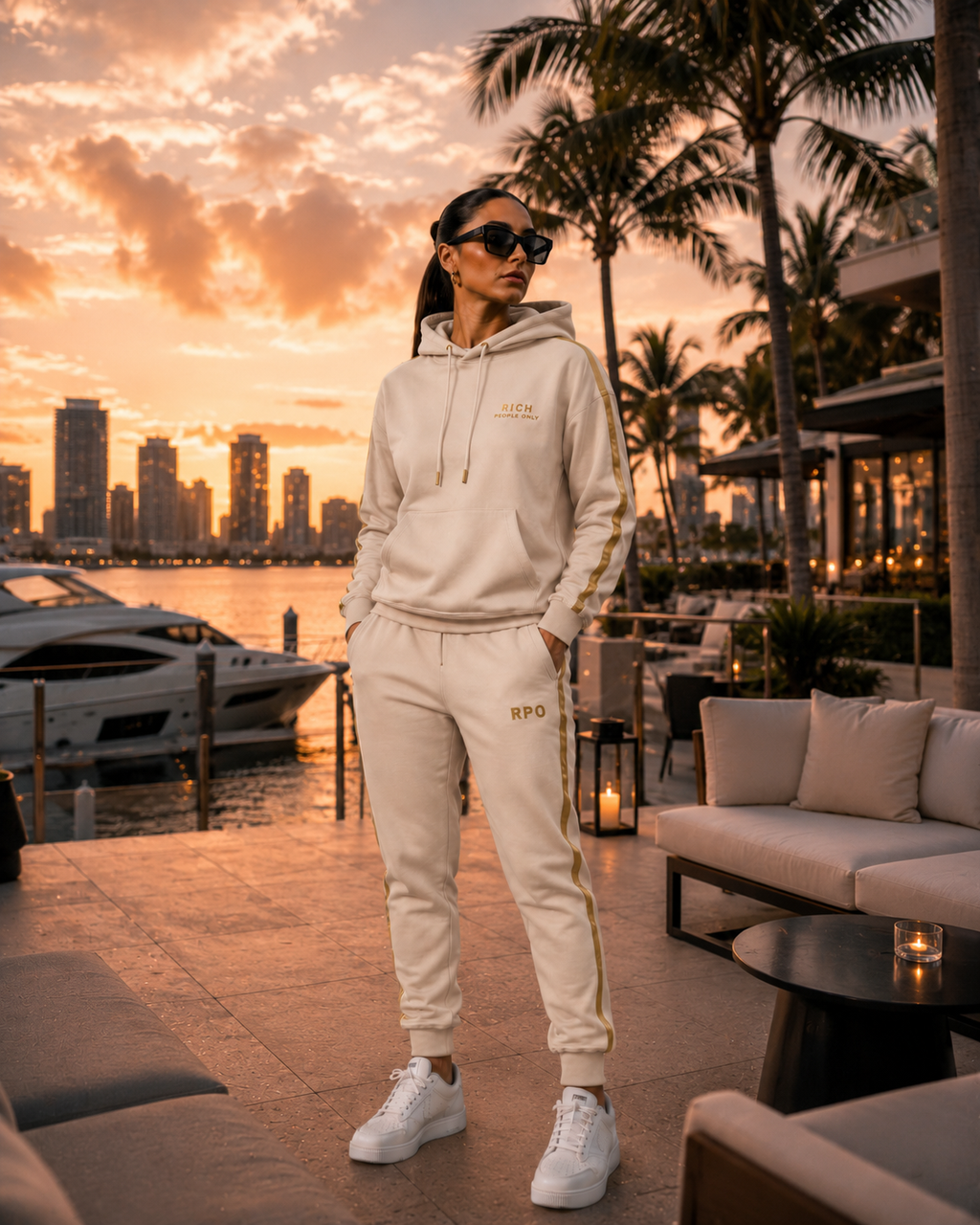 Rich People Only Signature Black AND BEIGE Tracksuit