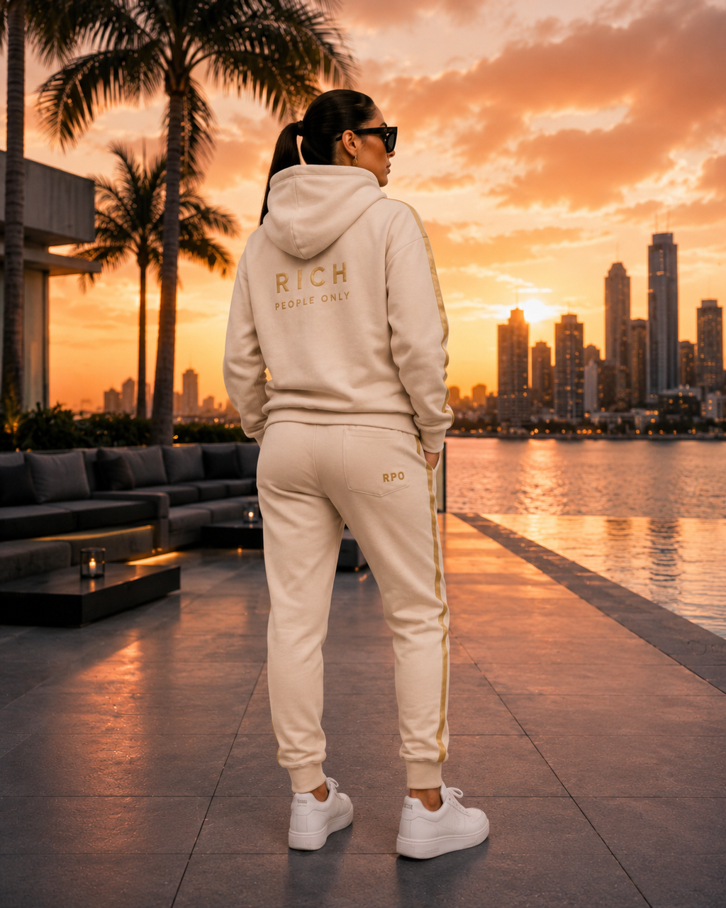 Rich People Only Signature Black AND BEIGE Tracksuit